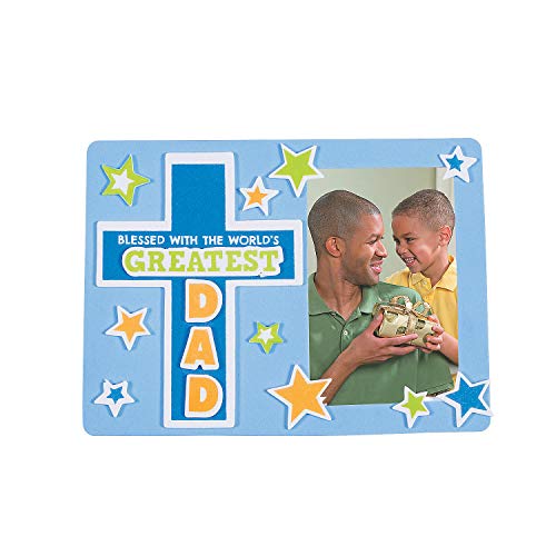 Fun Express Religious Father‚Äòs Day Picture Frame Magnet Craft Kit - Makes 12 - DIY Craft Gifts for Kids, Sunday School Activities