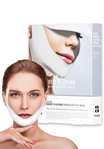 Avajar Perfect V Lifting Premium Activity Mask 5pcs - V Line Mask | Face Lifting Mask | Face Slimmer | Chin Strap For Double Chin Remover | V Shaped Slimming Face Mask | Double Chin Mask