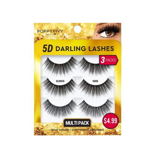 Absolute New York Poppy & Ivy 5D Darling Lashes - 3 Pairs (Eden)
