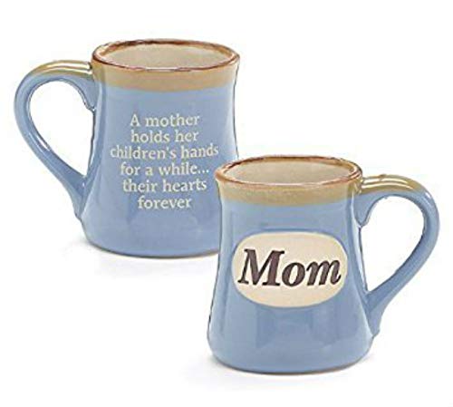 burton + BURTON Mom Porcelain Blue Coffee Tea Mug Cup 18oz Gift Box Holds Childs Hands...Hearts