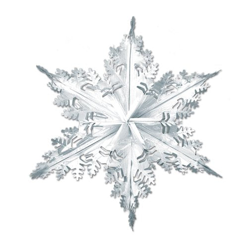 Beistle 20505-S 1-Pack Metallic Winter Snowflake, 24-Inch