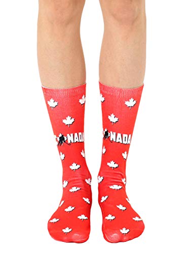 Living Royal - Canada Hockey Crew Socks Fun Designs 3D Print, Colorful and Durable- Proudly made in the USA