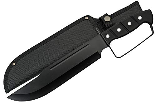 SZCO Supplies 15"" Backyard D-Guard Bowie Knife, Black (211514-DG)