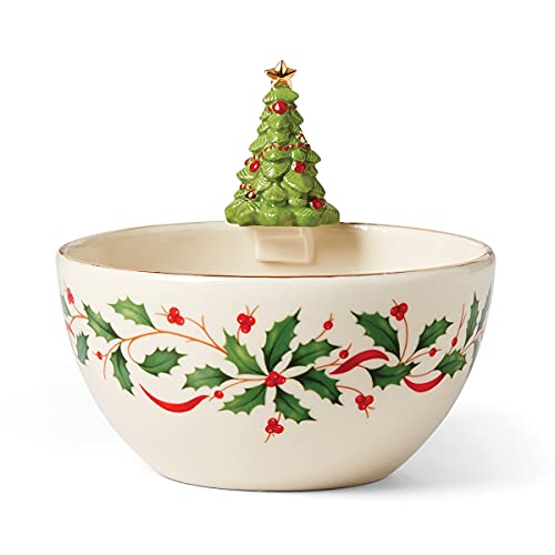 Lenox Holiday Tree Bowl, 1.10, Red & Green