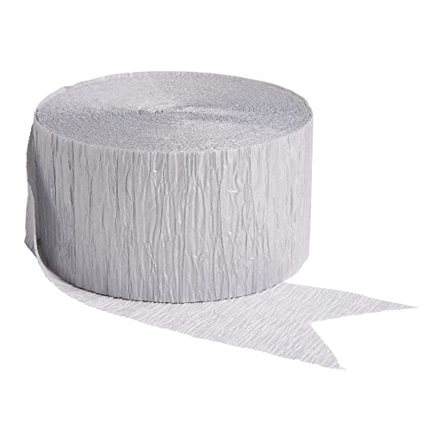 Amscan Plain Crepe Streamer | Silver | Party Decor