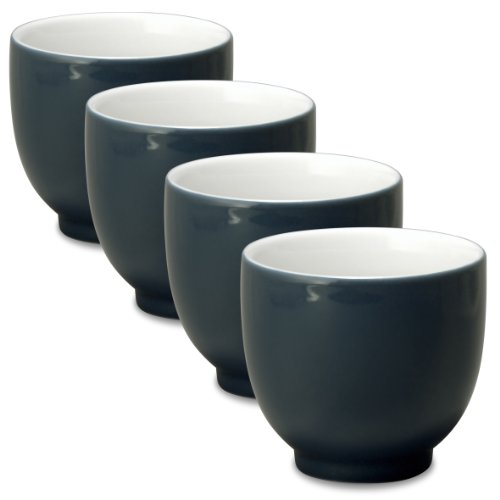 FORLIFE Q Tea Cup (Set of 4), 7 oz, Black Graphite