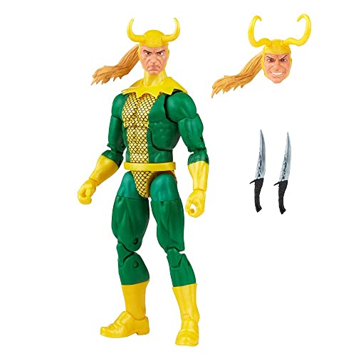 Hasbro Marvel Legends Series Loki 6-inch Retro Packaging Action Figure Toy, 3 Accessories
