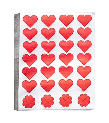 Hygloss Products, Inc Red Foil Heart Shape Stickers, 20 Sheets