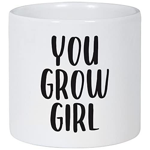 Carson Home 24457 Grow Girl Decorative Planter, 3.5-inch Diameter, Ceramic