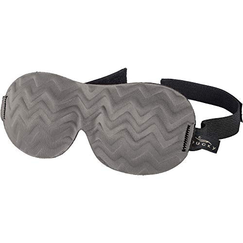 Bucky Ultralight Travel & Sleep Chevron Eye Mask, Gray, One Size