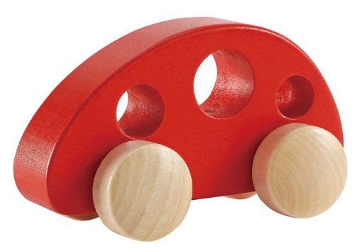 Hape Mini Van Wooden Toddler Toy Vehicle in Red