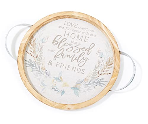Giftcraft 717575 Round Serving Sentiment Tray, 16.5-inch Length