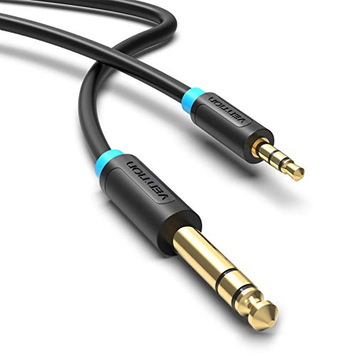 3.5mm to 6.35mm Cable, VENTION 6.35mm 1/4" to 3.5mm 1/8" Adapter Male to Male TRS Stereo Audio Aux Jack Cable Gold Plated Compatible with Laptop, Smartphones, Home Theater Devices (6FT/2M)