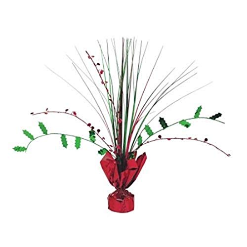 Amscan Holly Foil Spray Centerpiece, 12"