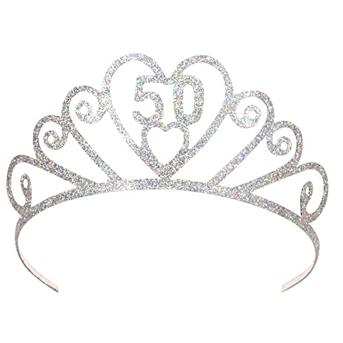 Beistle Glittered 50 Tiara Party Accessory (1 count) (1/Pkg)