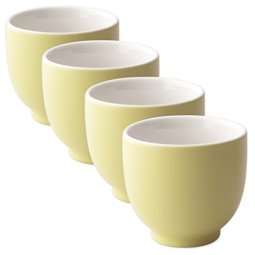 FORLIFE Q Tea Cup Satin Finish (Set of 4) 7 oz./207ml, Lemon Grass