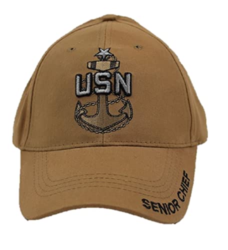 Eagle Crest Senior Chief U.S. Navy Anchor Coyote Brown Baseball Cap