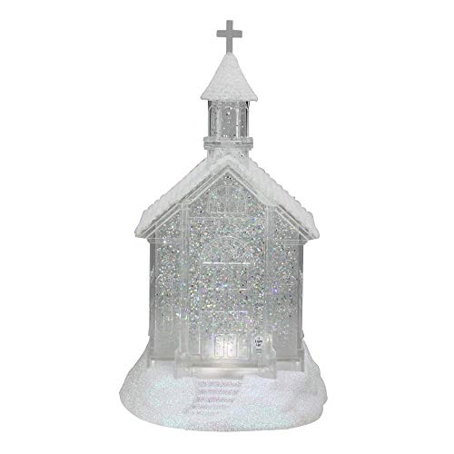 Ganz Midwest Gloves 10.75" LED Lighted Swirling Glitter Church Christmas Snow Globe Glitterdome