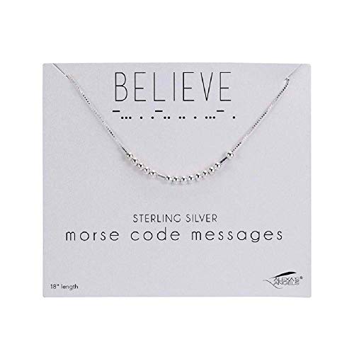 Roman Alexa's Angels 18" SS morse code necklace believe carded