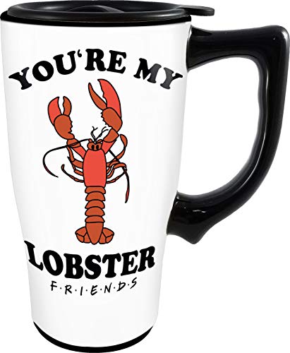 Spoontiques My Lobster Ceramic Travel Mug, 18 oz, White