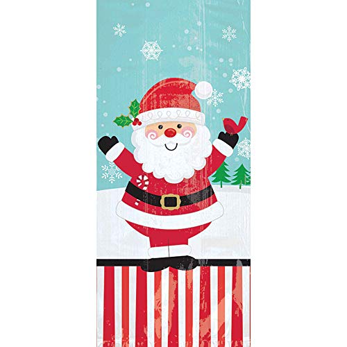 Amscan Jolly Christmas Santa Large Cello Bags 11.5" H x 5.3" W x 3.3" D