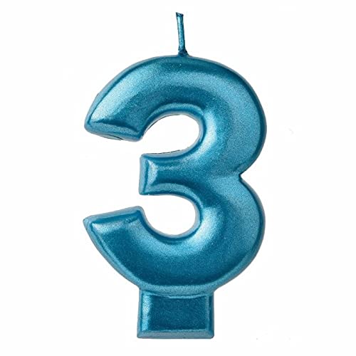 Amscan Metallic Blue"3" Candle | 1ct