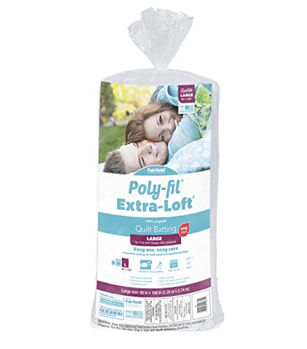 Fairfield Polyfil Extra-Loft Bonded Polyester Batting, 90" x 108"/Queen, White