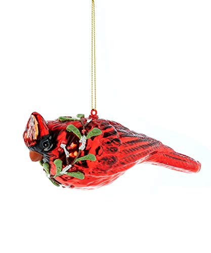 Giftcraft 665403 Cardinal Ornament, 5-inch Length, Glass