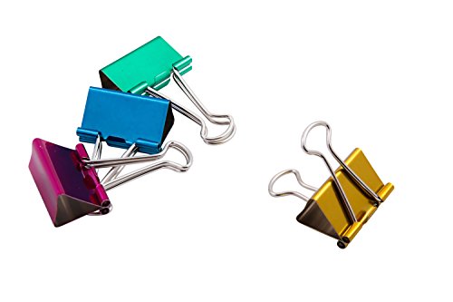 Baumgartens Metallic Designer Binder Clips Large 4 Pack Assorted Colors (Pack of 12) (29740)