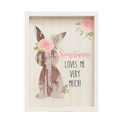 Blossom Bucket 221-30414 Some Bunny Loves Me Framed Sign, 8-inch Height