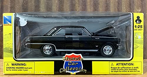 New Ray Toys 71823B 1964 Chevrolet Nova SS Black Muscle Car Collection 1/25 Diecast Model Car