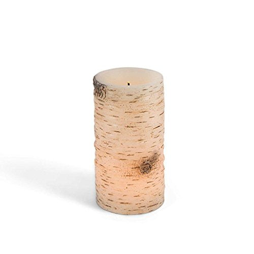 Gerson Everlasting Glow 43854 3x6 Birch LED Candle, Timer Christmas, 4InL x 4InW x 6.5InH, Brown
