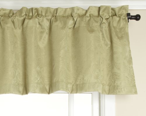 Belle Maison Stylemaster Gabrielle Foamback Valance, Sage, 56 by 17-Inch