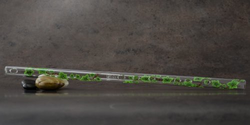 Hall Crystal Flutes 11904 - Inline Glass Flute in F - Green Ivy