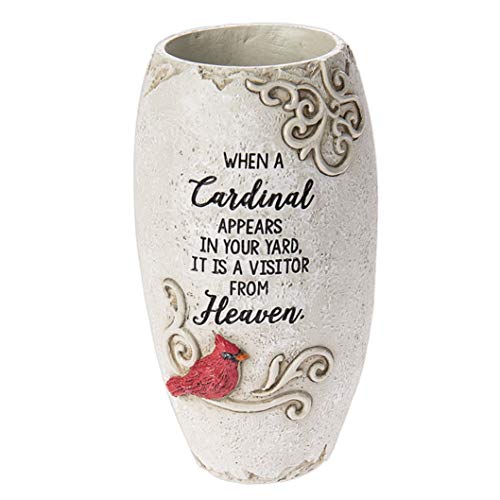 Ganz ER67675 When a Cardinal Appears in Your Yard, It is a Visitor from Heaven Memorial Vase, 5-inch Height