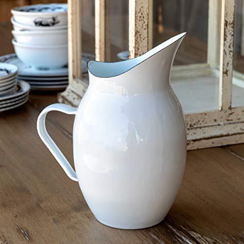 Park Hill Collection EAW90039 Farmhouse Enamelware Pitcher, 10-inch High