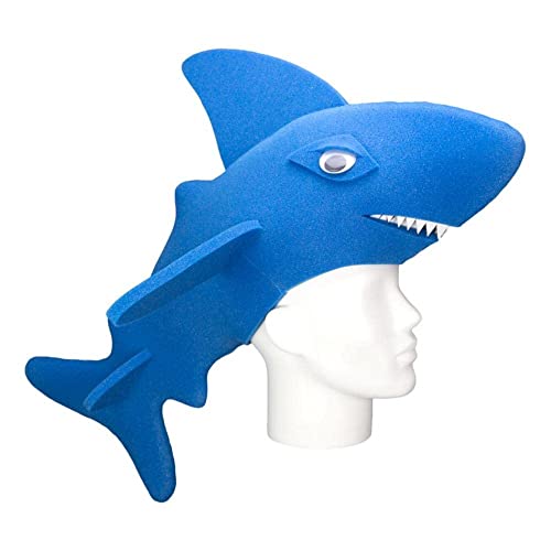 Foam Party Hats Funny Men and Women Unisex Shark Foam Party Hat, Halloween Cosplay Party Costume, Adult Size, Blue