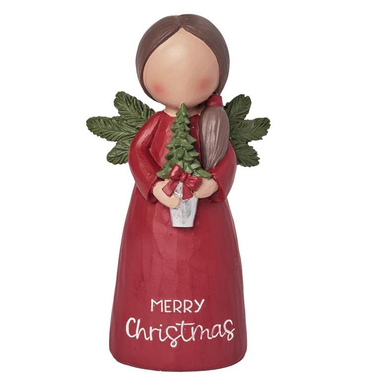 Blossom Bucket Merry Christmas Angel with Holly Wings