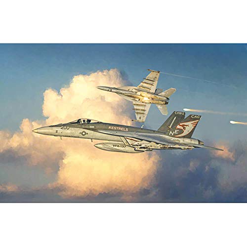 MRC Italeri 510002791 1:72 F/A-18E Super Hornet Building, Stand Model Making, Crafts, Hobby, Gluing, Plastic Construction Kit, True to Detail, Unvarnished