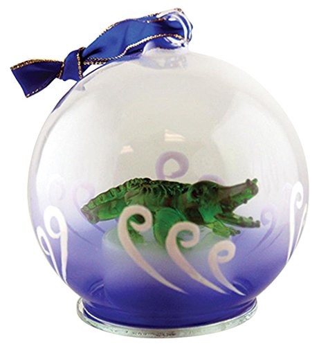 KRZH Unison Gifts Hdf-812 4" Alligator Diameter Light up Glass Ornament
