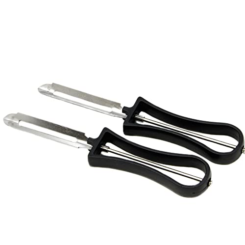 Chef Craft Classic Stainless Steel Blade Vegetable Peeler Set, 6.25 inch 2 pack, Black