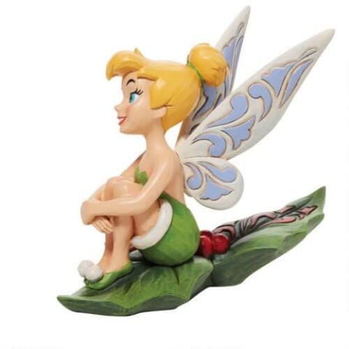 Enesco 6010874 Disney Traditions Tinkerbell Sitting on Holly, Figurine, 5 Inch, Multicolor