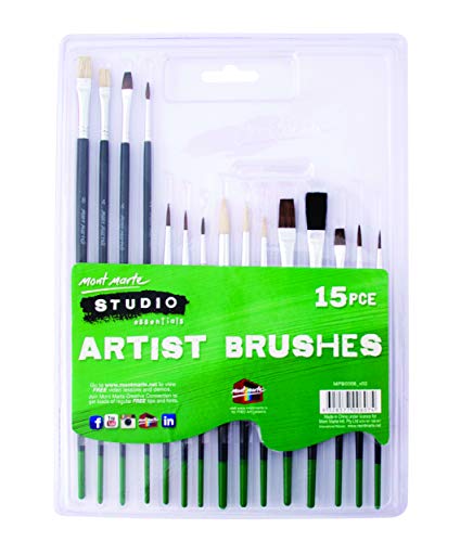 Mont Marte Silver Series Paint Brush Set 15pce