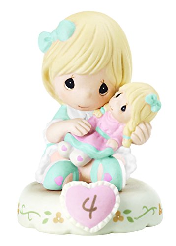 Precious Moments 152010 Growing In Grace, Age 4 Girl Bisque Porcelain Figurine Blonde