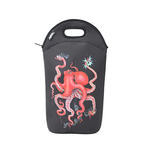 ARTOVIDA Artists Collective 3-in-1 Wine Bottle Tote | Carry and Chill Champagne, Wine and Beer Bottles - Designed by Caia Koopman (USA)"Octopus Intertwined" - Wine