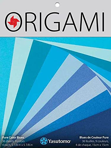 Yasutomo Origami Paper Pure Color Blue 5 7/8" 36 sh