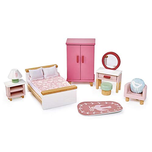 Tender Leaf Toys - Dovetail Dollhouse Accessories - Detailed Ultra Stylish Wooden Furniture Sets and Room Decor - Encourage Creative and Imaginative Fun Play for Children 3+ (Dovetail Bedroom Set)