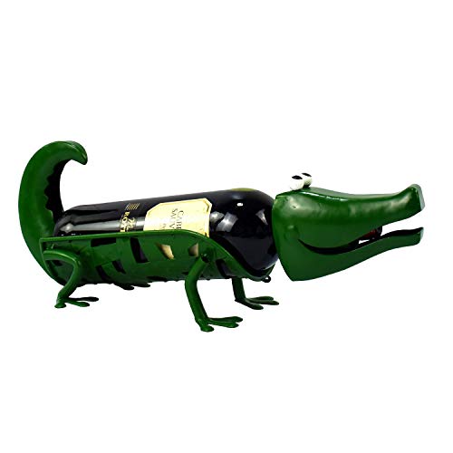 Beachcombers Metal Alligator Wine Bottle 16.5 inches Holder