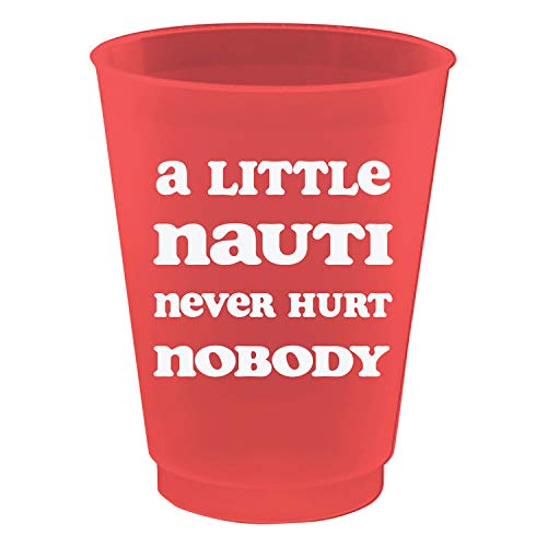 Creative Brands Slant Collections - 8-Count Acrylic Party Cups, 16-Ounce, Little Nauti