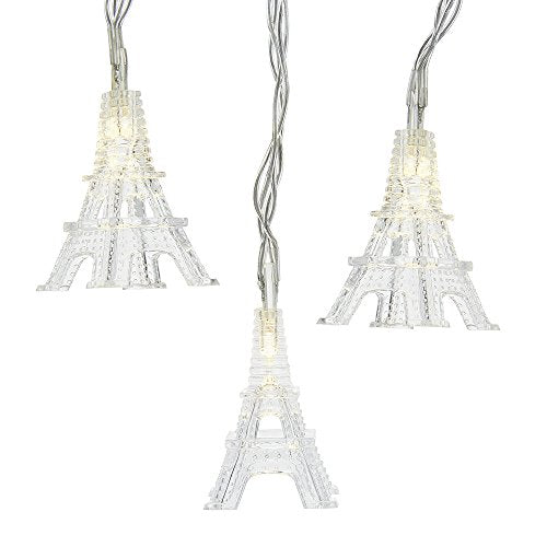 Kurt Adler Battery-Operated Set of 10 Warm White Eiffel Tower Lights